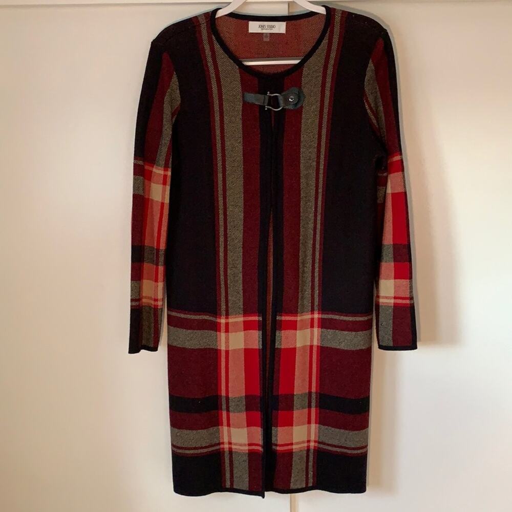 Plaid sweater‎ jacket